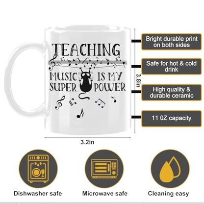 Music Teacher Gifts for Women Educators | Ceramic Coffee Mug | 11 OZ