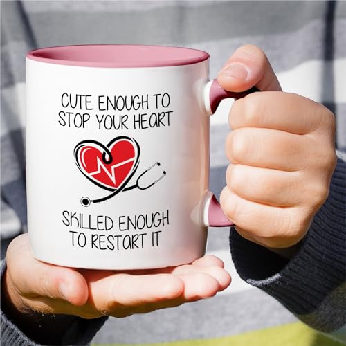 Funny Cute Enough To Stop Your Heart Funny | Ceramic Coffee Mug | 11 OZ
