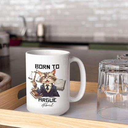Born To Argue Personalized Name Law Student | Customised Coffee Mug | 11 OZ