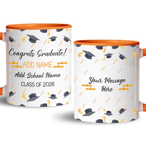 Personalized Congrats Graduate Custom Happy | Customised Coffee Mug | 11 OZ