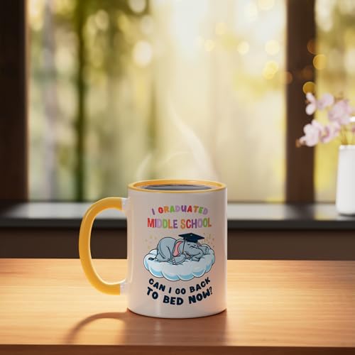 I Graduated Middle School Elephant Funny Funny | Ceramic Coffee Mug | 11 OZ