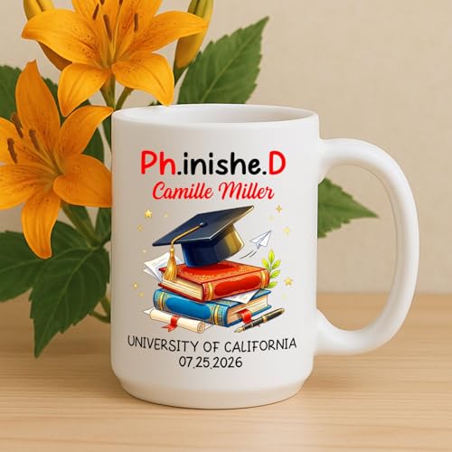PhinisheD Graduation Customized Year Name | Customised Coffee Mug | 11 OZ