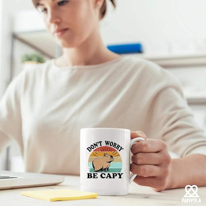 Don t Worry Be Capy Capybara Animal Lover | Ceramic Coffee Mug | 11 OZ