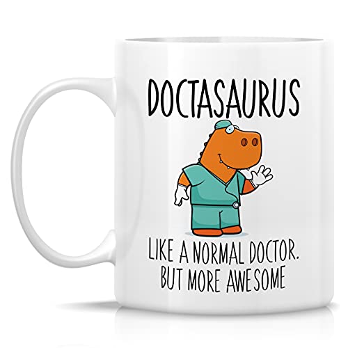 Funny Doctasaurus Doctor Dinosaur Sarcasm | Ceramic Coffee Mug | 11 OZ