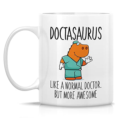 Funny Doctasaurus Doctor Dinosaur Sarcasm | Ceramic Coffee Mug | 11 OZ