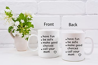 QASHWEY Funny Call Your Mom Graduation Gifts | Ceramic Coffee Mug | 11 OZ