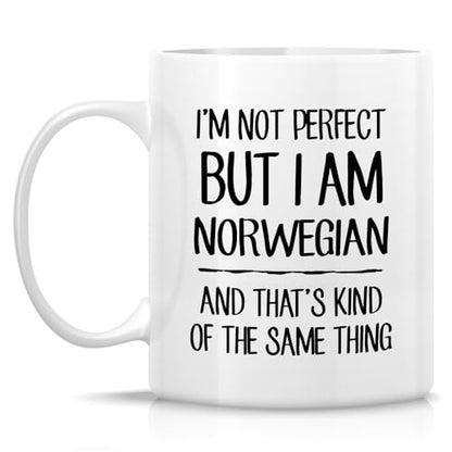 Funny Norwegian I m Not Perfect But or | Ceramic Coffee Mug | 11 OZ