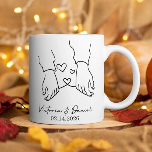 Personalized Couples Holding Hand Custom | Customised Coffee Mug | 11 OZ