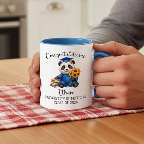 Congratulations Panda Grad Personalized | Customised Coffee Mug | 11 OZ