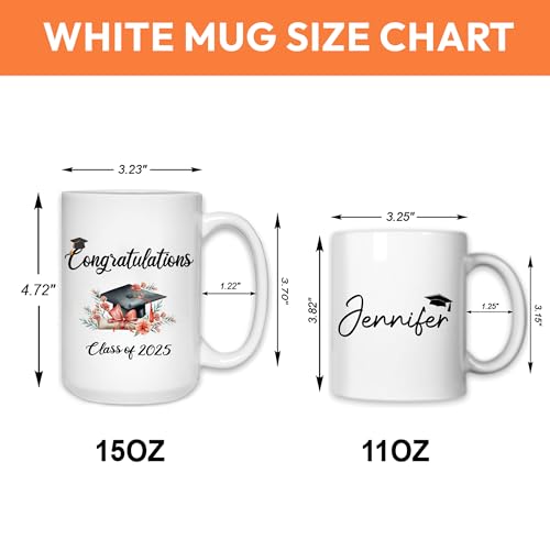 Personalized Graduation Gift For Her Girls | Customised Coffee Mug | 11 OZ