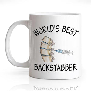 DYJYBMY World S Best Backstabber Funny | Ceramic Coffee Mug | 11 OZ