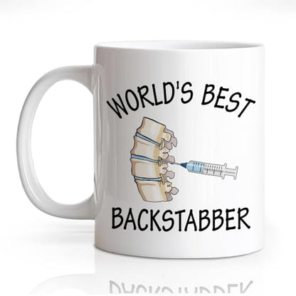 DYJYBMY World S Best Backstabber Funny | Ceramic Coffee Mug | 11 OZ