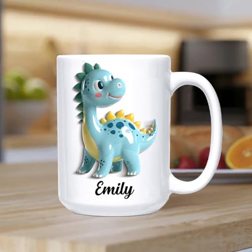 Unique Dinosaur Accent Personalized Name | Customised Coffee Mug | 11 OZ
