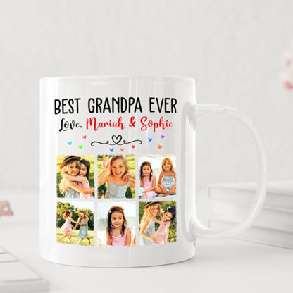 Best Grandpa Ever Personalized Add Photos | Customised Coffee Mug | 11 OZ