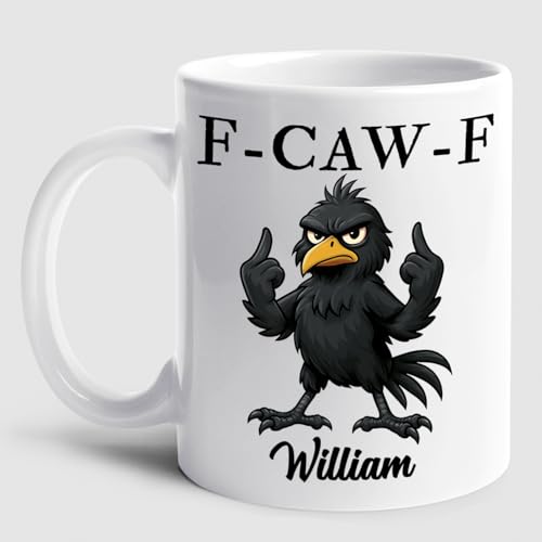 Customized Caw-F Crow Accent Personalized | Customised Coffee Mug | 11 OZ