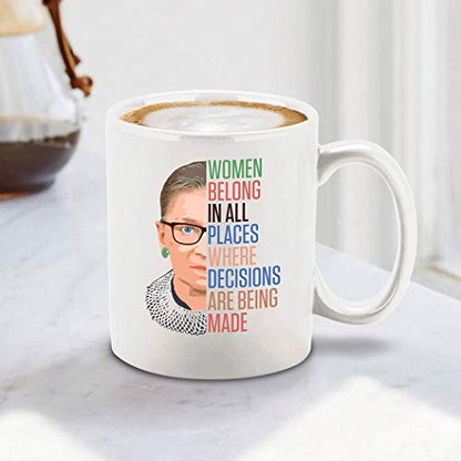 shop4ever Inspirational Quote Women Belong In | Ceramic Coffee Mug | 11 OZ