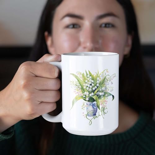 Awesome Floral Customized With Lily Of The | Customised Coffee Mug | 11 OZ