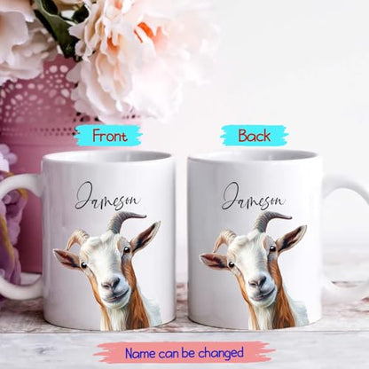 Goat Gifts For Lovers With Custom Name | Customised Coffee Mug | 11 OZ