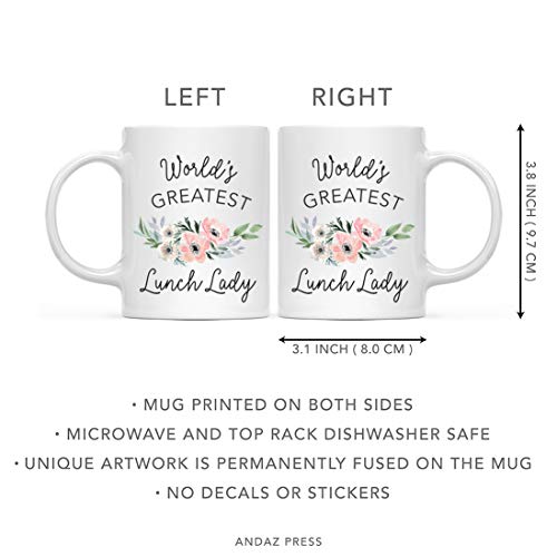 Gift for Women World s Greatest Lunch Lady | Ceramic Coffee Mug | 11 OZ