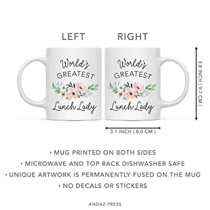 Gift for Women World s Greatest Lunch Lady | Ceramic Coffee Mug | 11 OZ