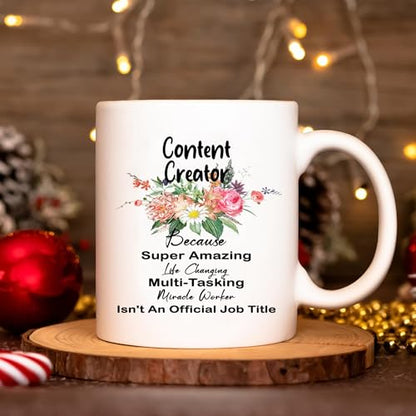 Content Creator Gift for Women Coworker | Ceramic Coffee Mug | 11 OZ