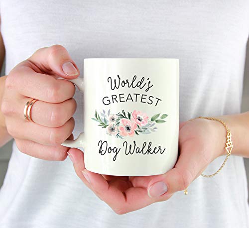 Gift for Women World s Greatest Dog Walker | Ceramic Coffee Mug | 11 OZ