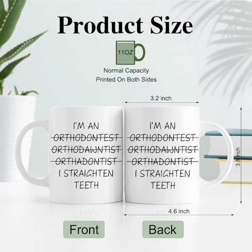 RZHV I Am Orthodawntist Straighten Teeth | Ceramic Coffee Mug | 11 OZ