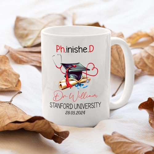 Personalized Graduation Phd Phinished | Customised Coffee Mug | 11 OZ