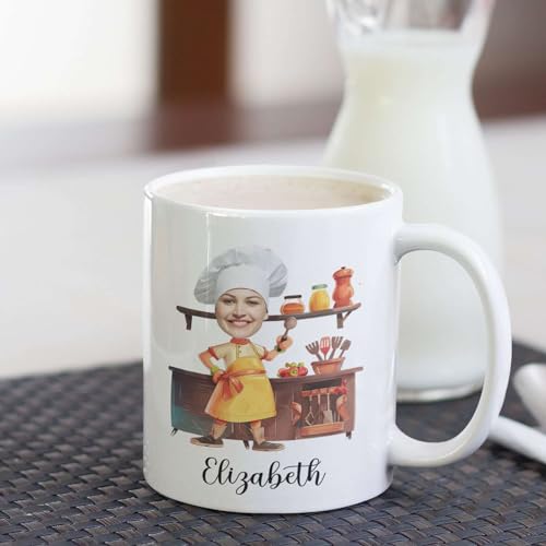Personalized Name And Photo Face Chef | Customised Coffee Mug | 11 OZ