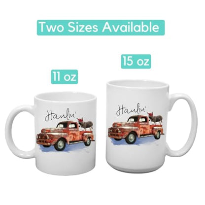 Haulin Ass Donkey Vintage Pickup Truck | Ceramic Coffee Mug | 11 OZ