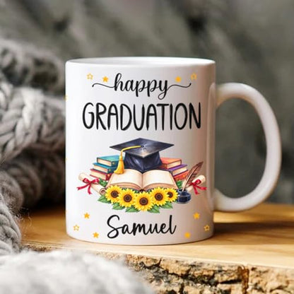 Personalized Happy Graduation with Name | Customised Coffee Mug | 11 OZ