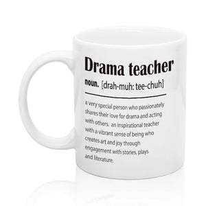 XQLZY Drama Teacher Definition Graduation Back | Ceramic Coffee Mug | 11 OZ