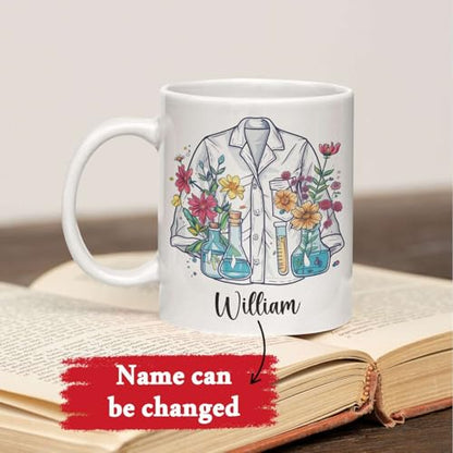 Lovely Lab Coat Accent Personalized Name | Customised Coffee Mug | 11 OZ