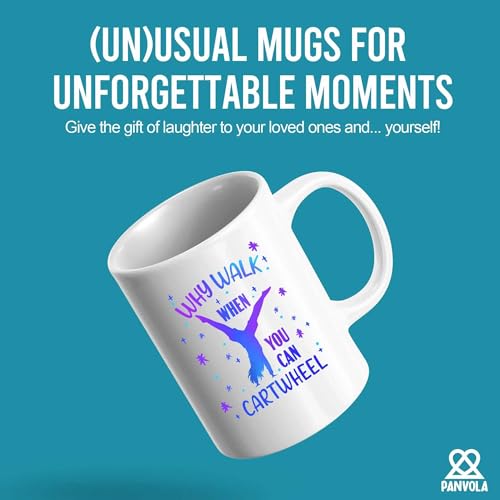 Why Walk When You Can Cartwheel Gymnast Gifts | Ceramic Coffee Mug | 11 OZ
