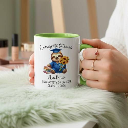 Congratulations Sloth Graduation Accent Or | Customised Coffee Mug | 11 OZ