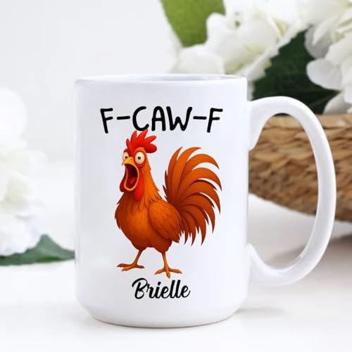 Funny Caw F Chicken Custom Name Rooster | Customised Coffee Mug | 11 OZ