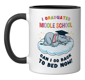 I Graduated Middle School Elephant Student | Ceramic Coffee Mug | 11 OZ