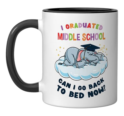 I Graduated Middle School Elephant Student | Ceramic Coffee Mug | 11 OZ