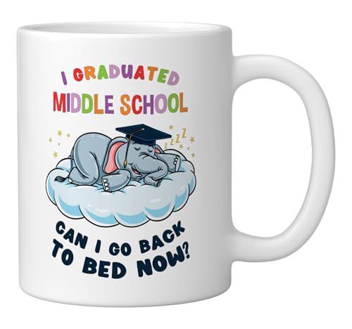 I Graduated Middle School Elephant Funny | Ceramic Coffee Mug | 11 OZ