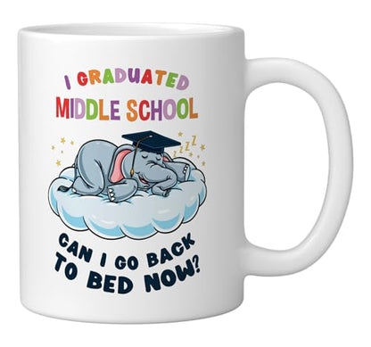 I Graduated Middle School Elephant Funny | Ceramic Coffee Mug | 11 OZ