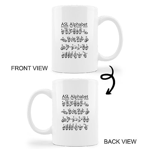 ASL Alphabet American Sign Language Chat | Ceramic Coffee Mug | 11 OZ