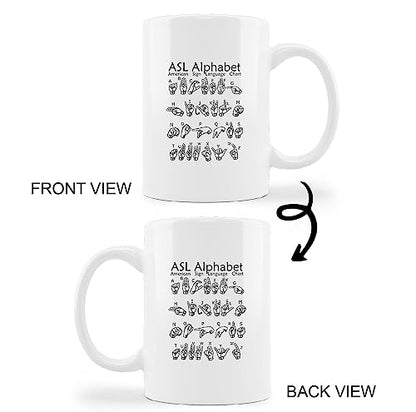 ASL Alphabet American Sign Language Chat | Ceramic Coffee Mug | 11 OZ