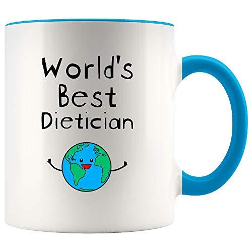 World s Best Dietician with Color Accent Women | Ceramic Coffee Mug | 11 OZ