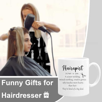 Waldeal Funny Hairapist Hairdresser Gifts for | Ceramic Coffee Mug | 11 OZ