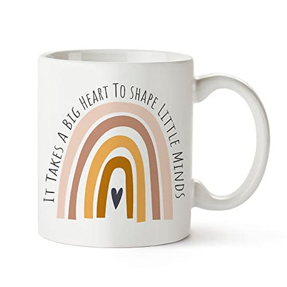 Fatbaby Teacher It Takes A Big Heart To Shape | Ceramic Coffee Mug | 11 OZ