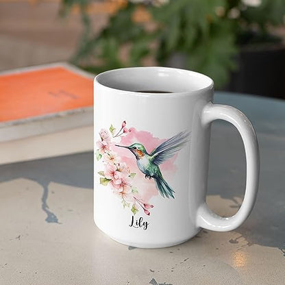 Personalized Hummingbird With Name | Customised Coffee Mug | 11 OZ