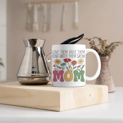 Love Them Raise Double-Sided Funny Floral Mom | Ceramic Coffee Mug | 11 OZ