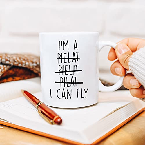 Funny Pilot Gifts I Can Fly Gag for Aviation | Ceramic Coffee Mug | 11 OZ