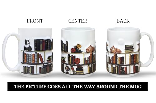 Full-Wrap Embossed 3D Book For Lovers Gifts | Ceramic Coffee Mug | 11 OZ