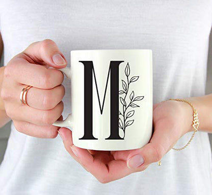 Gift Elegant Design Monogram Initial Letter M | Ceramic Coffee Mug | 11 OZ